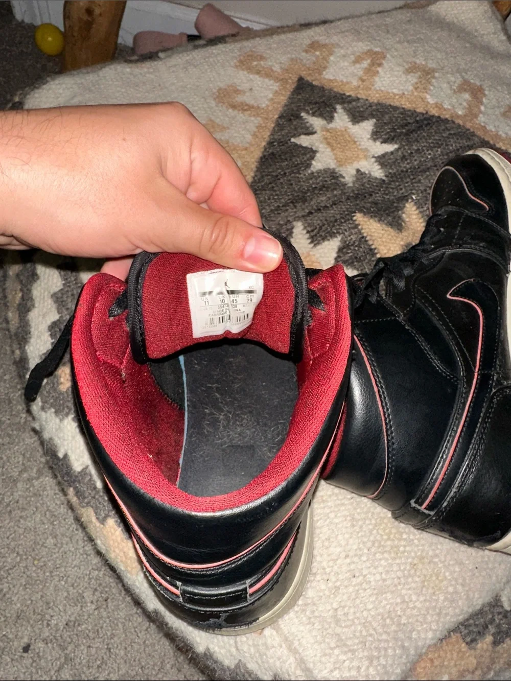 Rare Jordan 1 Retro Mid Black Red White